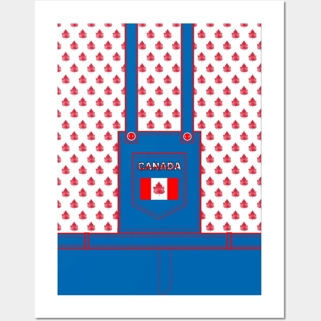 CANADA Blue Jean Overalls Wall Art by SartorisArt1